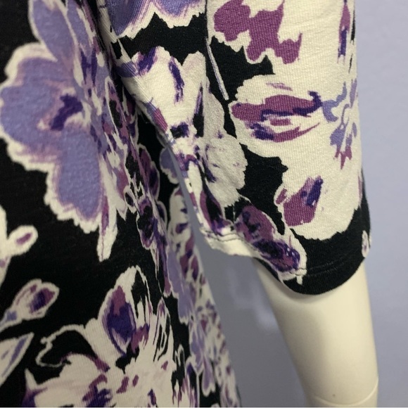 J. Jill Wearever Collection V-Neck Floral Knee Length Stretch Shift Dress - Picture 3 of 7